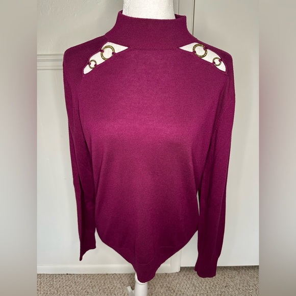 Michael Kors Magenta with Gold Accent sweater long sleeve new with tag - Picture 1 of 10